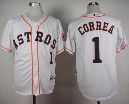 Astros #1 Carlos Correa White Cool Base Stitched MLB Jersey